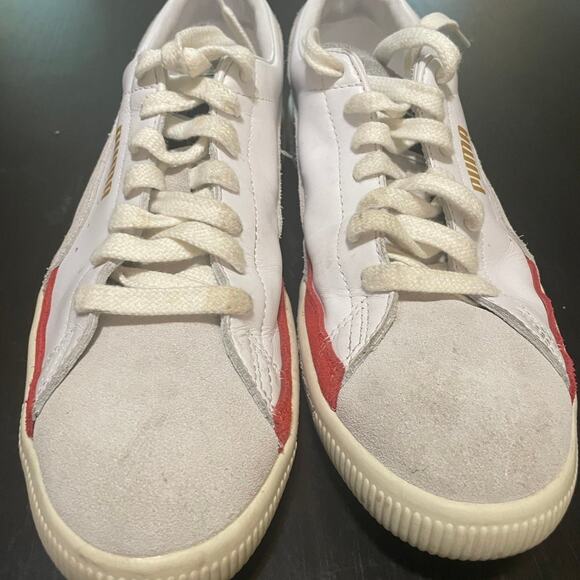 PUMA Basket 90680 L White High Risk Red - Picture 1 of 5
